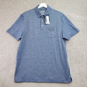 Vineyard Vines Edgartown Polo Shirt Men Medium Blue Cotton Stretch Everyday Wear